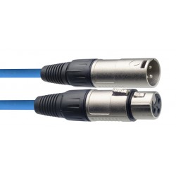 Câble de microphone XLR/XLR (m/f), 6 m, bleu