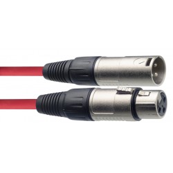 Câble de microphone XLR/XLR (m/f), 6 m, rouge