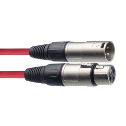 Câble de microphone XLR/XLR (m/f), 10 m, rouge