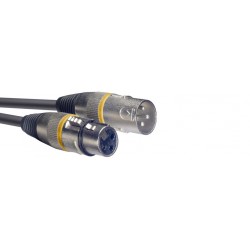 Câble de microphone XLR/XLR (m/f), 1 m, anneau jaune