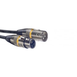 Câble de microphone XLR/XLR (m/f), 3 m, anneau jaune