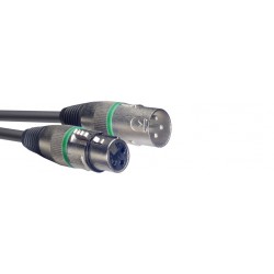 Câble de microphone XLR/XLR (m/f), 10 m, anneau vert