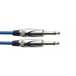 Câble instrument, jack/jack (m/m), 3 m, connecteurs robustes, bleu, série S