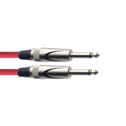 Câble instrument, jack/jack (m/m), 3 m, connecteurs robustes, rouge, série S