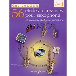 56 Études récréatives avec CD d'écoute  Vol 1 fr G.Lacour saxo