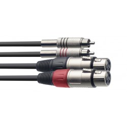 Câble bretelle, XLR/RCA (f/m), 3 m