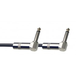 Câble de patch mono, jack/jack (m/m, coudé), 10 cm, métal