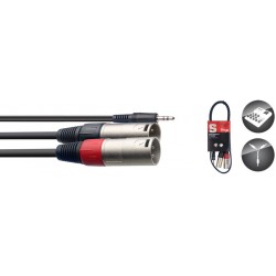 Câble Y, mini jack/XLR (m/m), 1 m