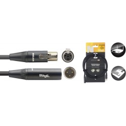 Câble audio de 1,5 mètre, mini XLR M/F à 3 broches, série N