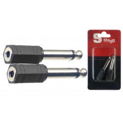 Adaptateur mini JACK fem.stéréo/ JACK mâle mono - 2 pcs sous blister