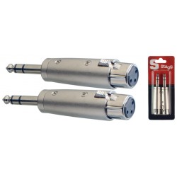 Adaptateur XLR fem. symétrique/ JACK mâle stéréo - 2 pcs sous blister