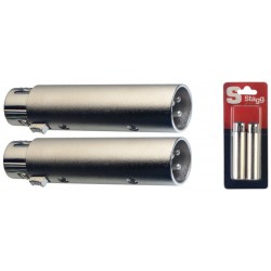 Adaptateur XLR fem. symétrique / XLR mâle symétrique - 2 pcs sous blister