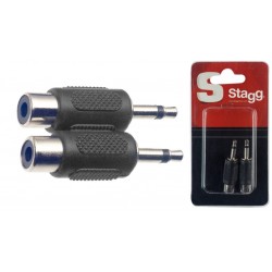 Adaptateur RCA fem./ mini JACK mâle- 2 pcs sous blister