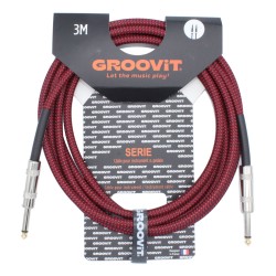 Cable guitare jack-jack 3 m tweed rouge Groovit