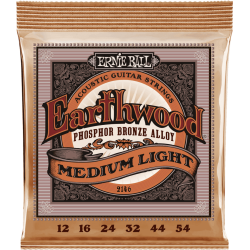 Cordes acoustique Earthwood Phosphor bronze medium light 12-54 Ernie Ball