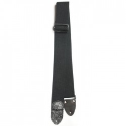 Lm Strap Cotton Tooled Black 2"