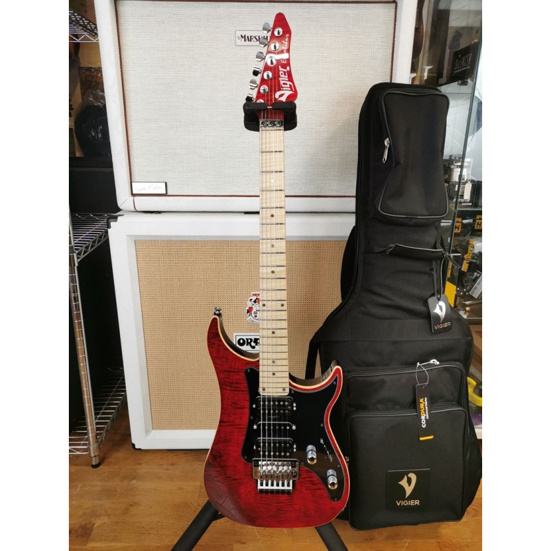 musicetsons Vigier EXCALIBUR CUSTOM HSH FLOYD ROSE RUBY MP CHROME