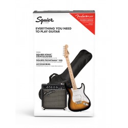 Pack Sonic Stratocaster Sunburst et ampli 10 watts Squier by Fender