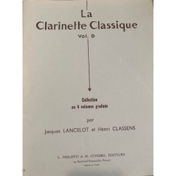 La Clarinette classique Vol.D LANCELOT/CLASSENS ancienne edition