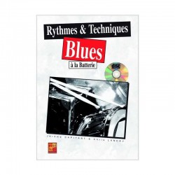 Partition RYTHMES & TECHNIQUES BLUES À LA BATTERIE (+CD)