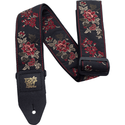 Sangle jacquard red rose