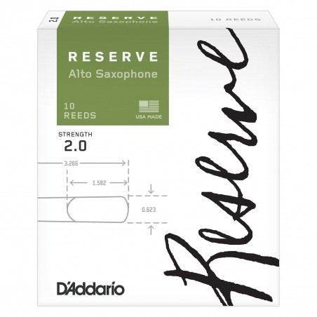 D'addario Reserve Saxophone Alto, Force 2 (2 pièces)