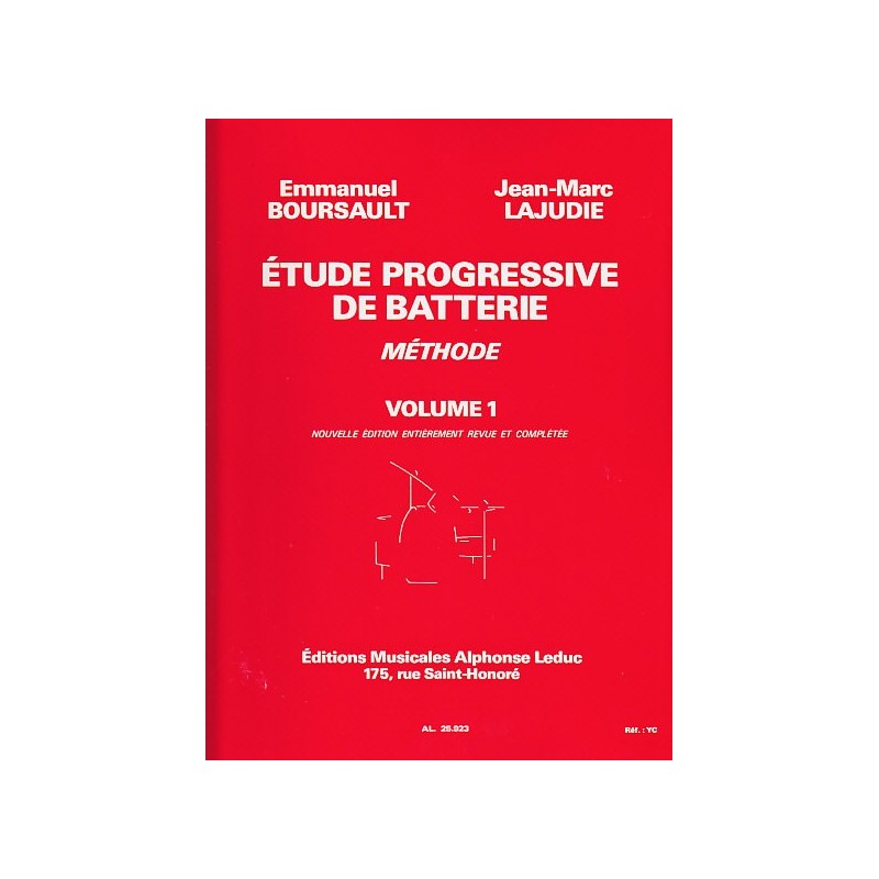 Etude progressive de batterie vol 1 de E.Boursault et JM Lajudie