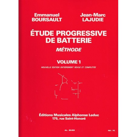 Etude progressive de batterie vol 1 de E.Boursault et JM Lajudie