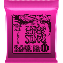 Cordes guitare électrique Super slinky 7 cordes 9-52 Ernie Ball